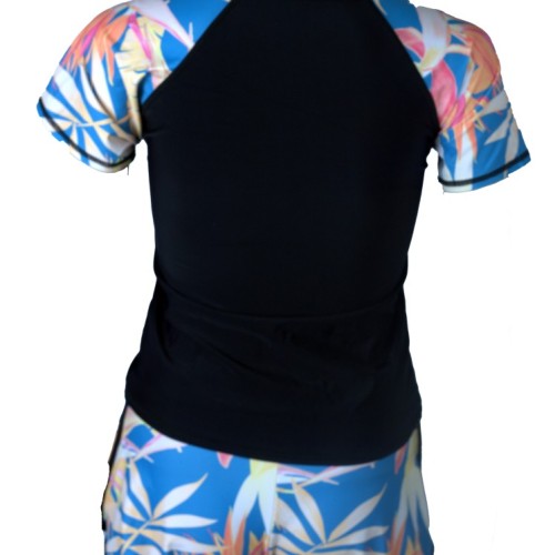 SWIM TOP &amp; SHORT - black/blue/pink